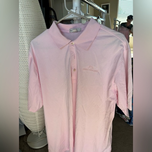 Peter Millar Other - Peter Millar Men’s Medium Pink 100% Cotton NWOT Polo Desert Highlands Size L